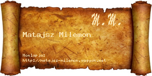 Matajsz Milemon névjegykártya
